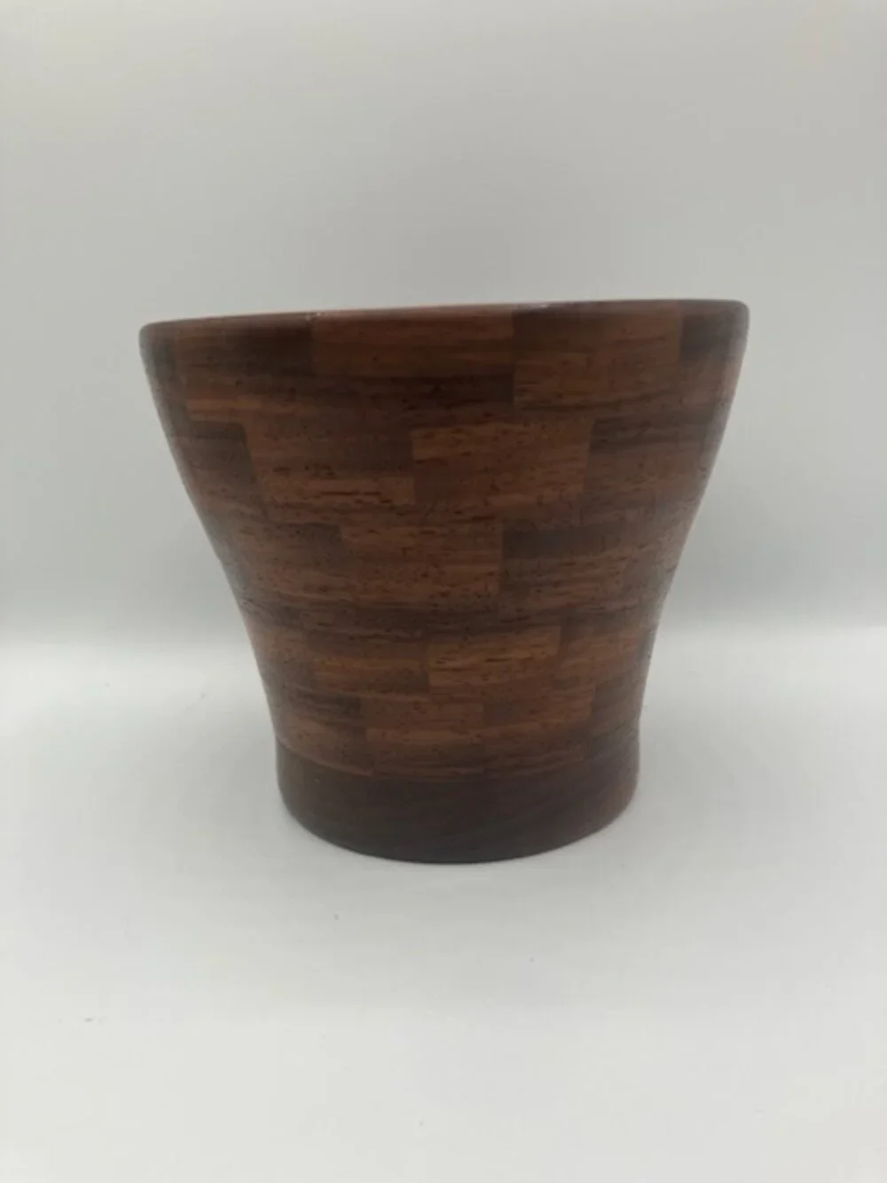 Wooden Bowl / Vase Handcrafted Slant Style Design of Segmented‎ Wood 5.5